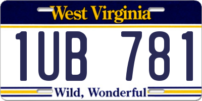 WV license plate 1UB781