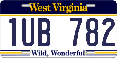 WV license plate 1UB782