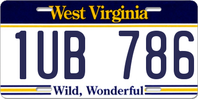 WV license plate 1UB786
