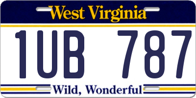 WV license plate 1UB787
