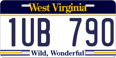WV license plate 1UB790