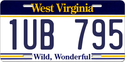 WV license plate 1UB795