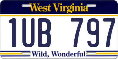 WV license plate 1UB797