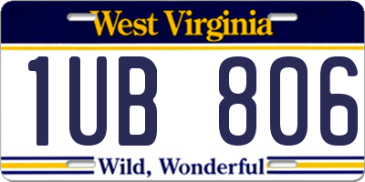 WV license plate 1UB806