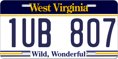 WV license plate 1UB807