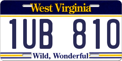 WV license plate 1UB810