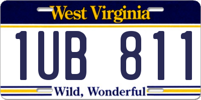 WV license plate 1UB811