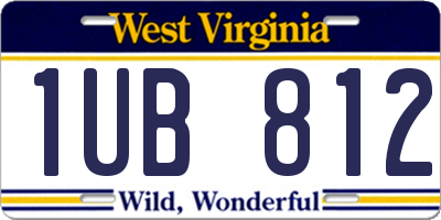 WV license plate 1UB812