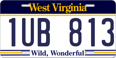 WV license plate 1UB813