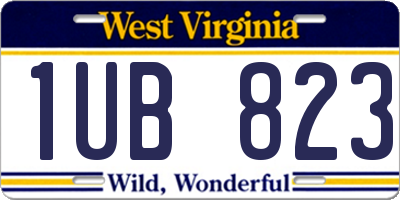 WV license plate 1UB823