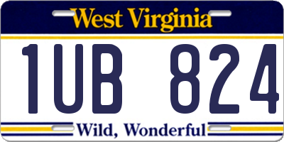 WV license plate 1UB824