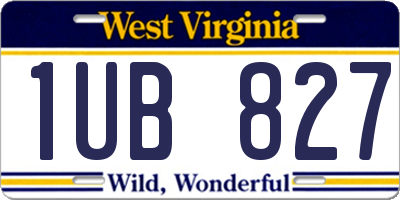 WV license plate 1UB827