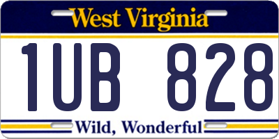 WV license plate 1UB828