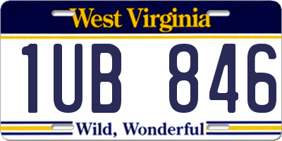 WV license plate 1UB846