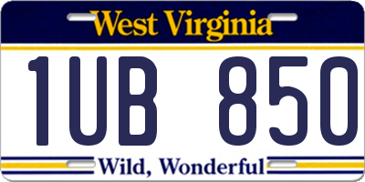 WV license plate 1UB850