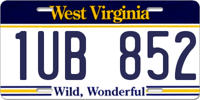 WV license plate 1UB852