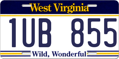 WV license plate 1UB855