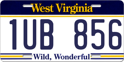 WV license plate 1UB856