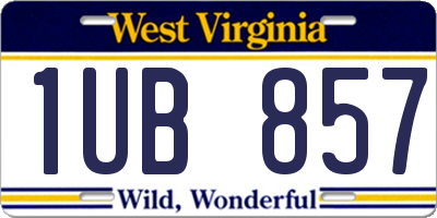 WV license plate 1UB857
