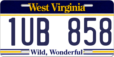 WV license plate 1UB858