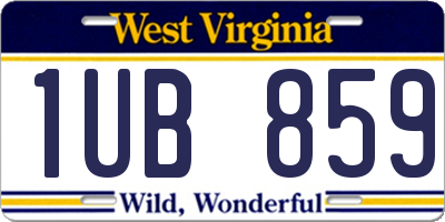 WV license plate 1UB859