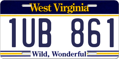 WV license plate 1UB861