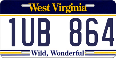 WV license plate 1UB864