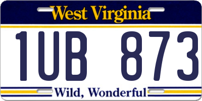 WV license plate 1UB873