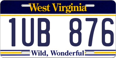 WV license plate 1UB876