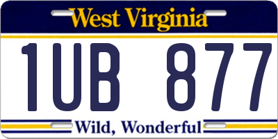 WV license plate 1UB877