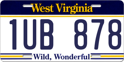 WV license plate 1UB878