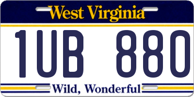 WV license plate 1UB880