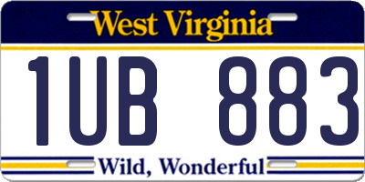 WV license plate 1UB883