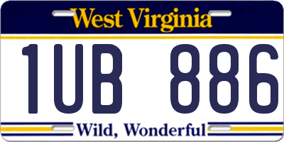 WV license plate 1UB886