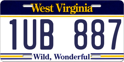 WV license plate 1UB887