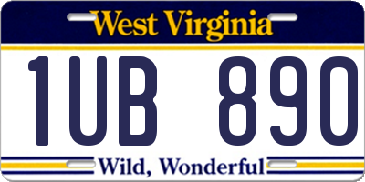 WV license plate 1UB890