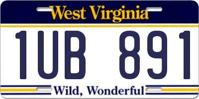 WV license plate 1UB891