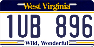WV license plate 1UB896