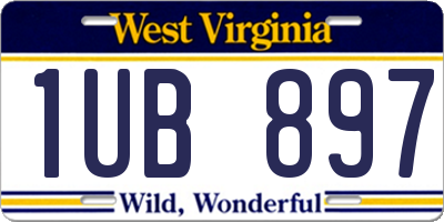 WV license plate 1UB897