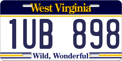WV license plate 1UB898