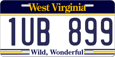 WV license plate 1UB899