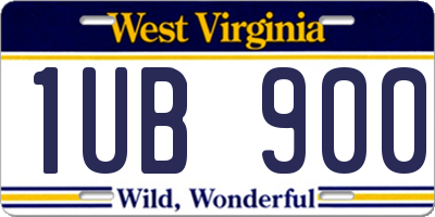 WV license plate 1UB900