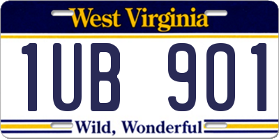 WV license plate 1UB901