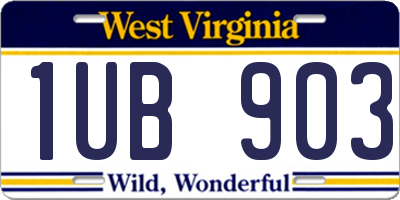 WV license plate 1UB903