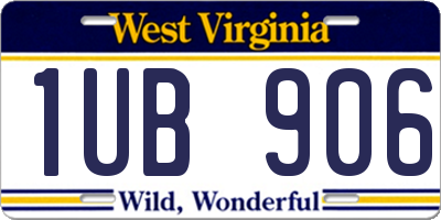 WV license plate 1UB906