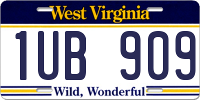 WV license plate 1UB909