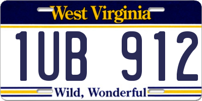 WV license plate 1UB912