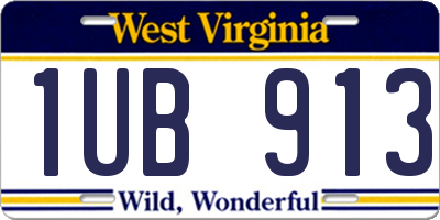 WV license plate 1UB913