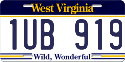 WV license plate 1UB919
