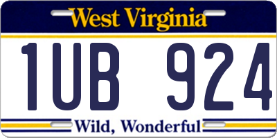 WV license plate 1UB924